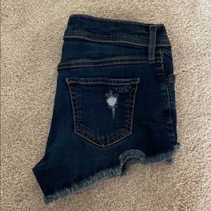 Hollister Dark Wash Denim Shorts Size: 1 W: 25